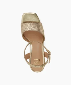 Cheap Jacuzzi - Gold Block Heeled Sandals