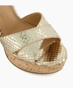 Best Sale Jealous - Gold Block Heeled Sandals