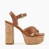 Shop Jealous - Tan Block Heeled Sandals
