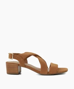 New Jerri - Camel Block Heeled Sandals