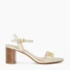 Sale Jessie - Gold Block Heeled Sandals