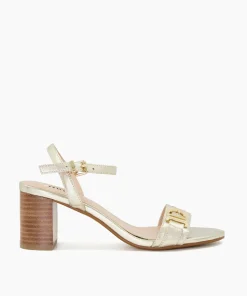 Sale Jessie - Gold Block Heeled Sandals