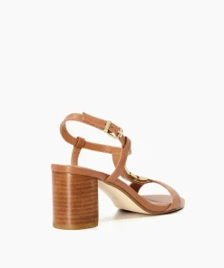 Sale Just - Tan Block Heeled Sandals