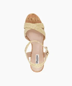 Clearance Kelisa - Beige Wedge Sandals