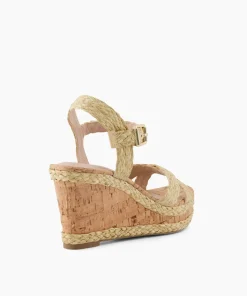 Clearance Kelisa - Beige Wedge Sandals