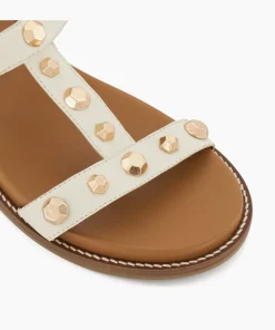 Discount Laurels - Ecru Flat Sandals