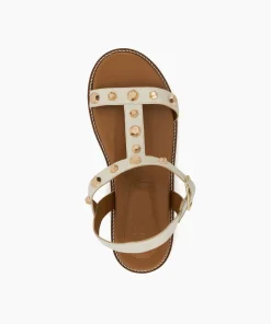 Discount Laurels - Ecru Flat Sandals