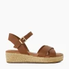 Outlet Linnie - Dark Tan Wedge Sandals