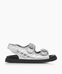 Flash Sale Lockstockk - Silver Flat Sandals