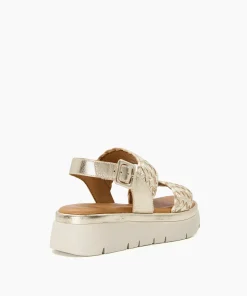 Cheap Lorris - Gold Flat Sandals