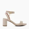 Fashion Memee - Ecru Block Heeled Sandals