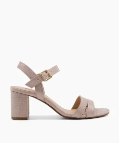 Cheap Merisa - Rose Gold Block Heeled Sandals