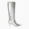Hot Smooth - Silver Knee High Boots